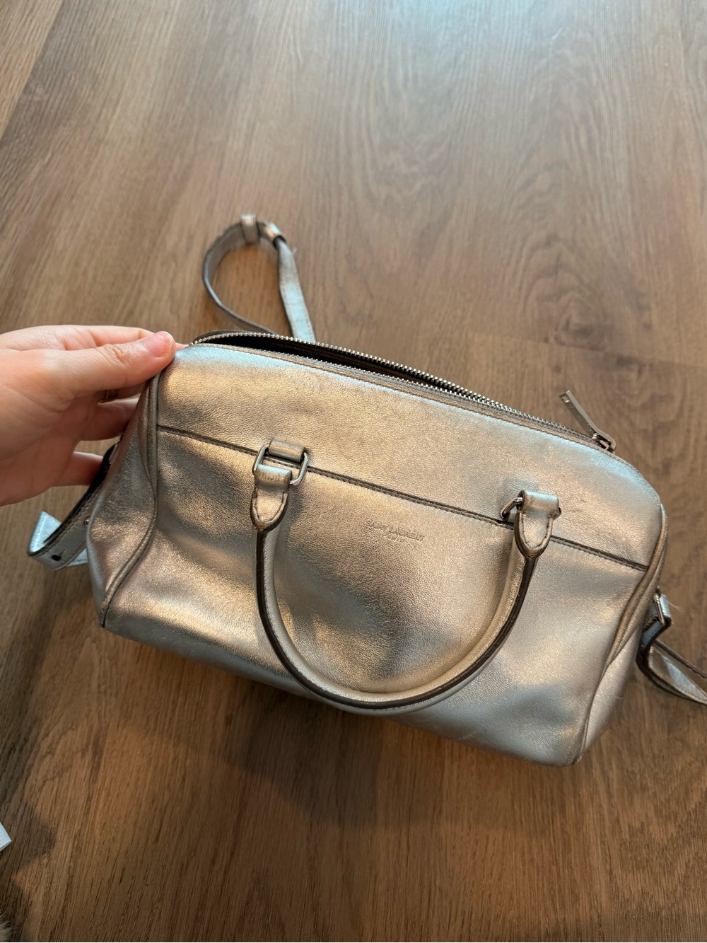saint laurent mini duffel bag silver